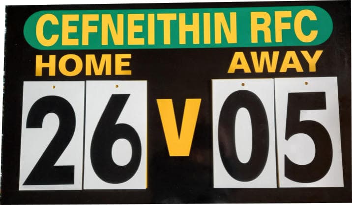 Cefneithin RFC scoreboard